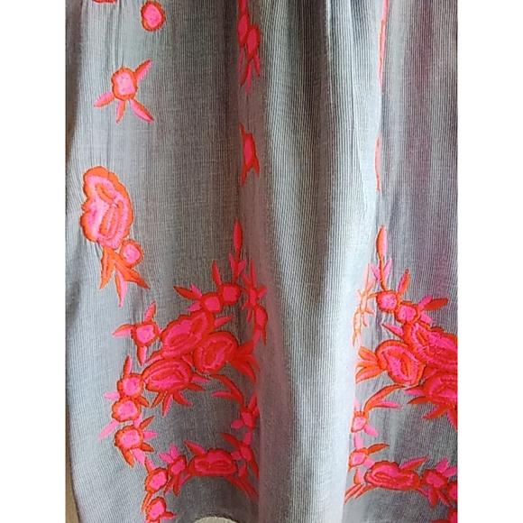 💕NWOT Uncle Frank Dress Size XS Blue Pink Floral Embroidered Sleeveless - Picture 3 of 12